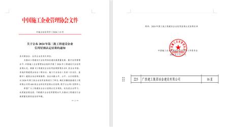 16星！冶建公司履約能力和信用表現(xiàn)良好